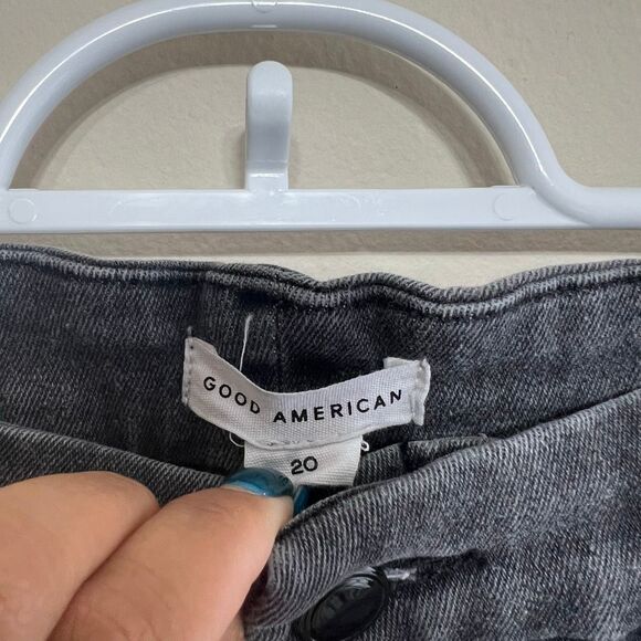 Good American Gray Good Waist Crop Jeans 20 Plus Size Women - Picture 3 of 11